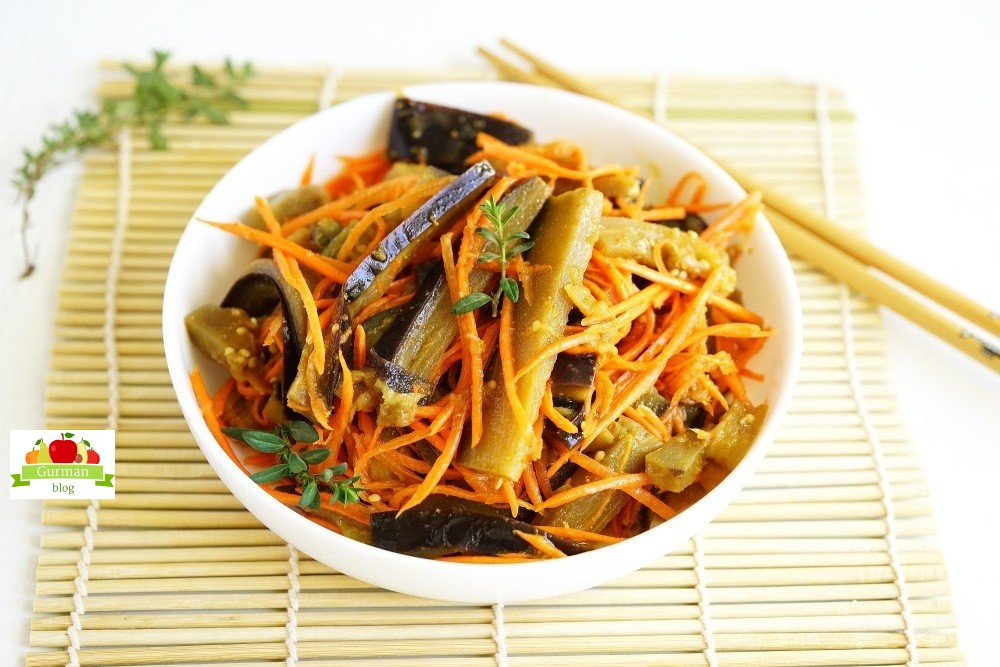 Баклажаны с морковью по-корейски