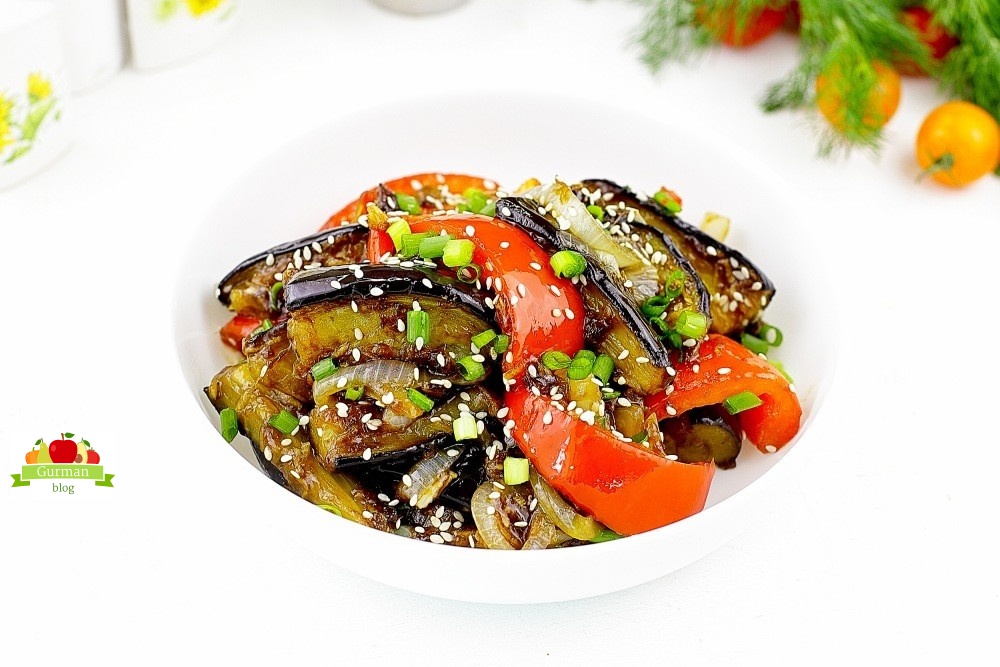 Баклажаны в соусе Терияки с кунжутом