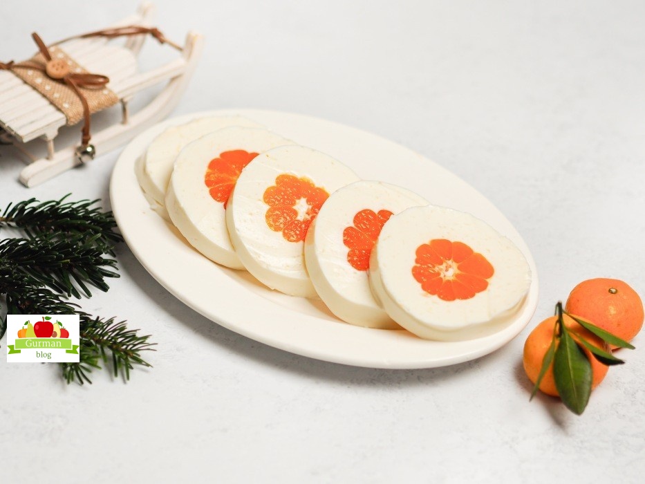 Десерт “Мандарины в снегу” без выпечки