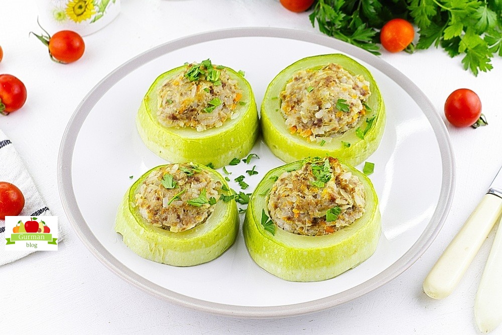 Фаршированные кабачки в духовке – ПП рецепт