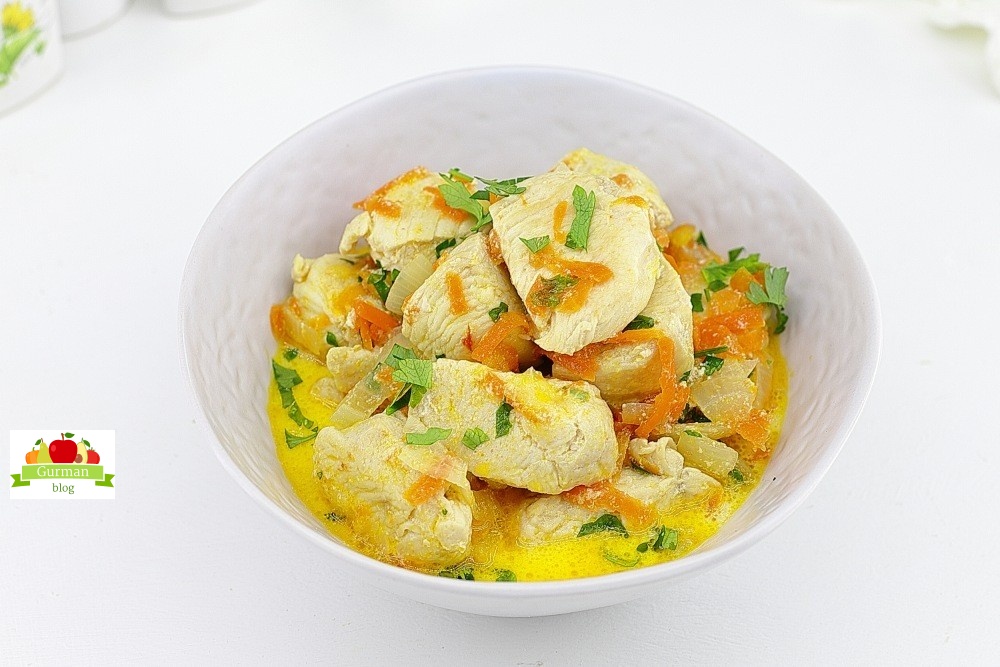 Филе индейки на сковороде со сметаной