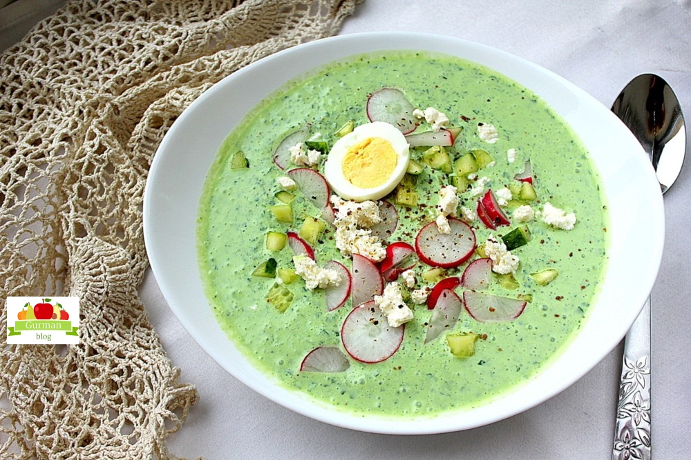 Холодный суп с щавелем и фетой