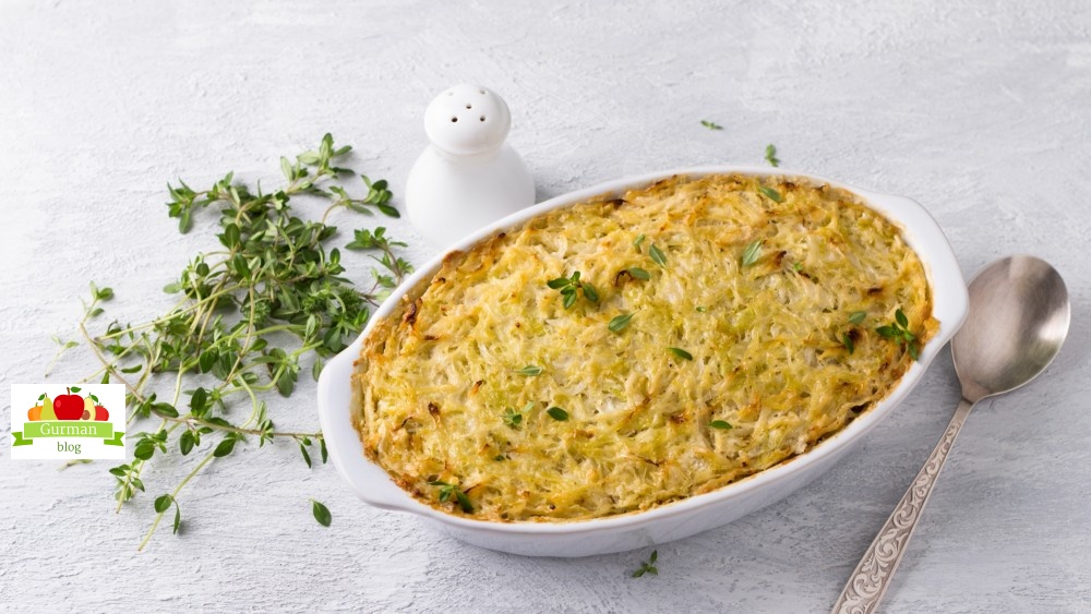 Капустная запеканка с чечевицей