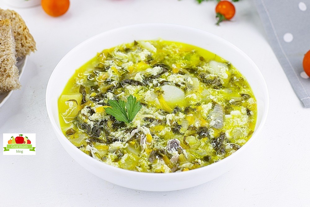 Классический щавелевый суп с яйцом