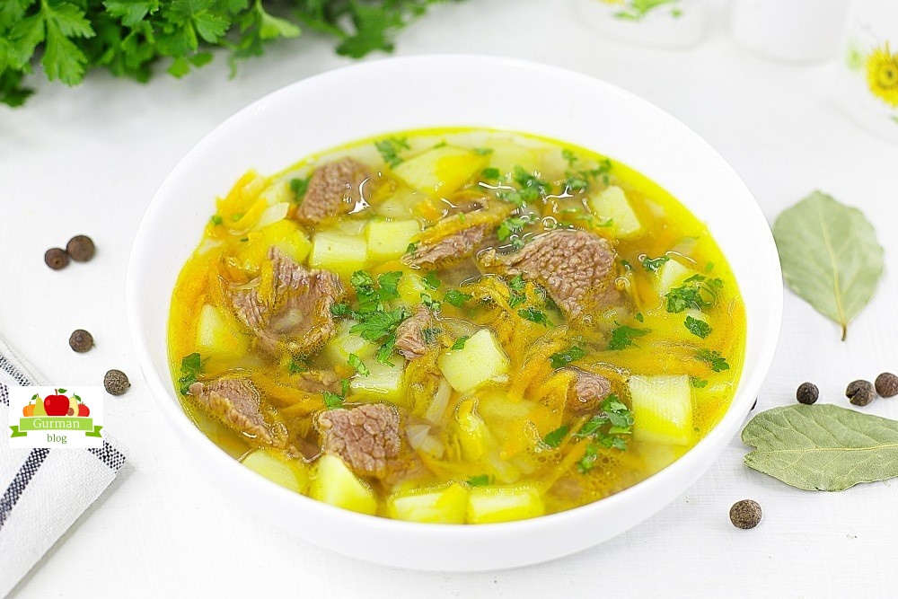 Классический суп с мясом и картошкой