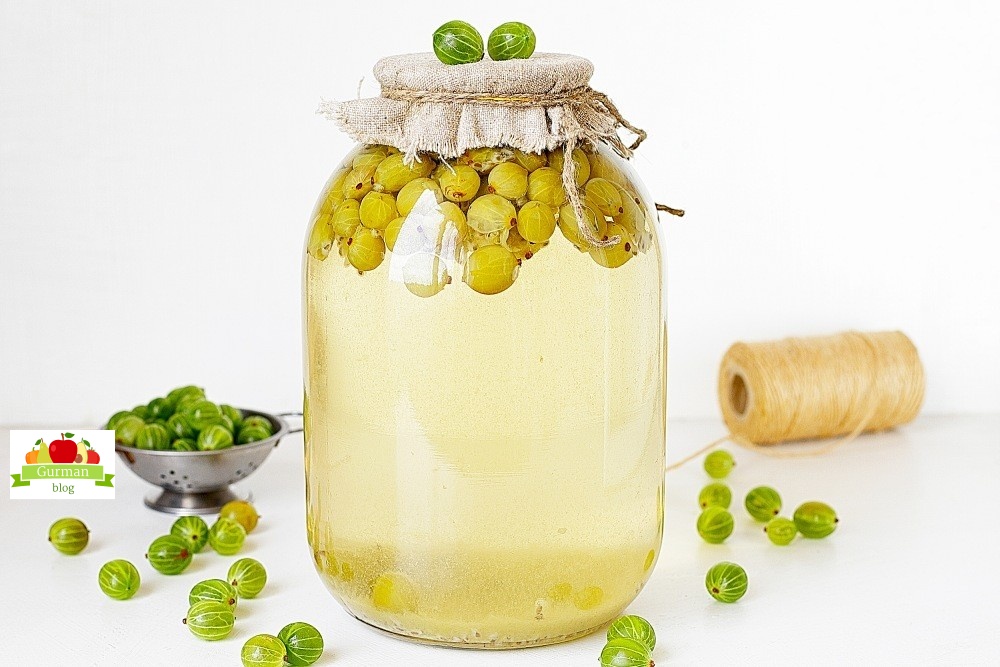 Компот из крыжовника на зиму на 3 литровую банку