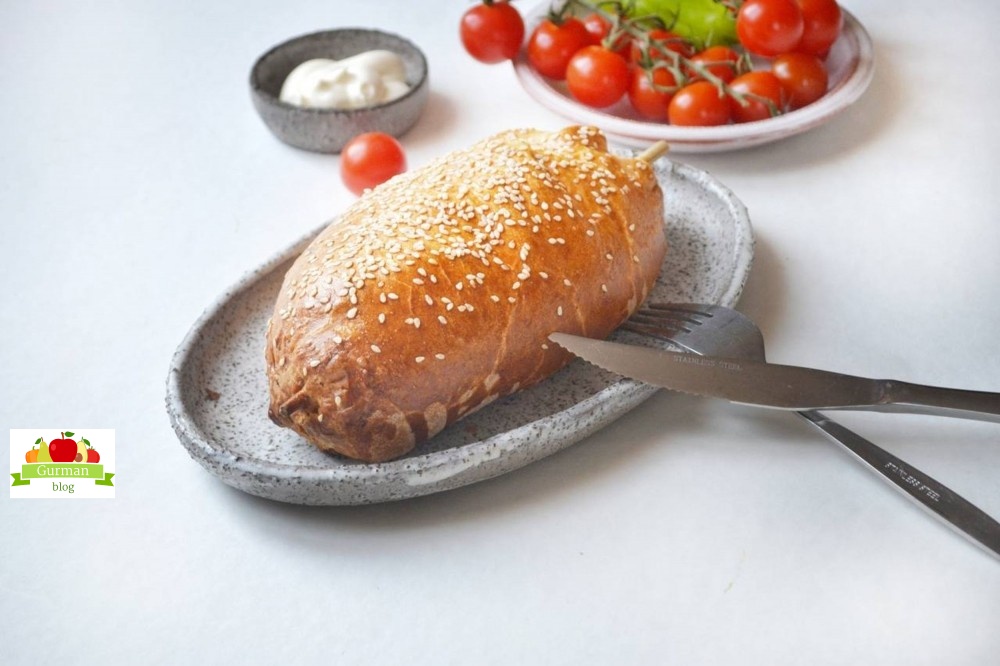 Куриные шашлычки с картофелем в слоеном тесте