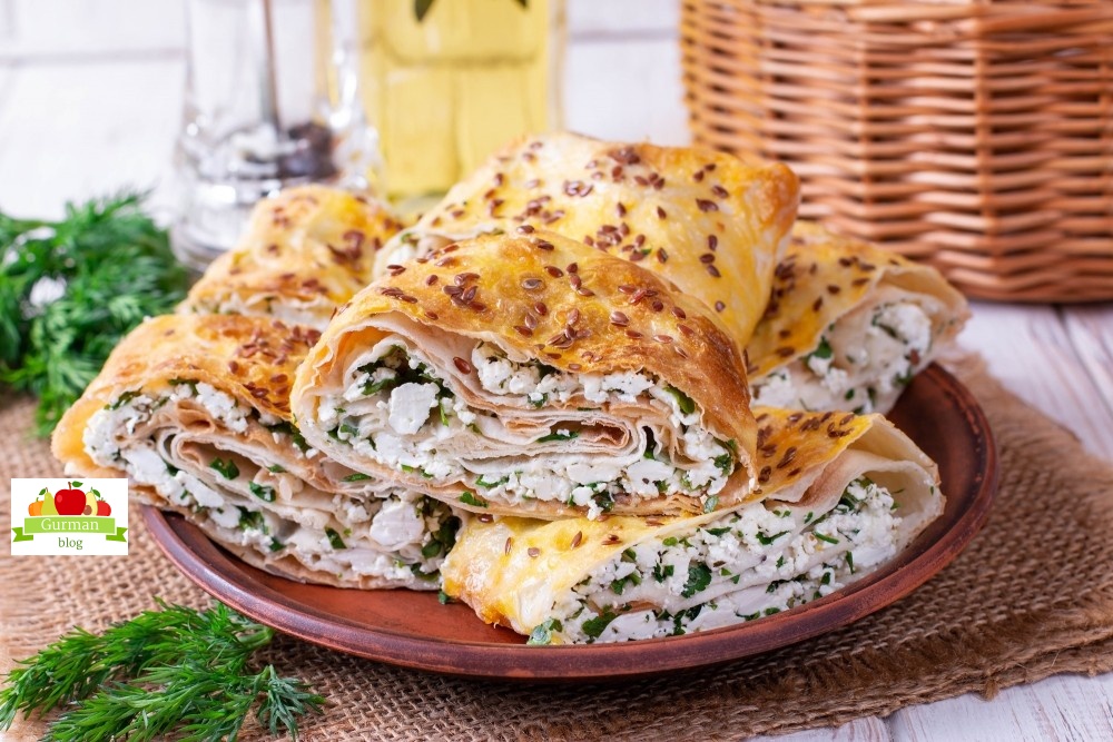 Лаваш с творогом и зеленью