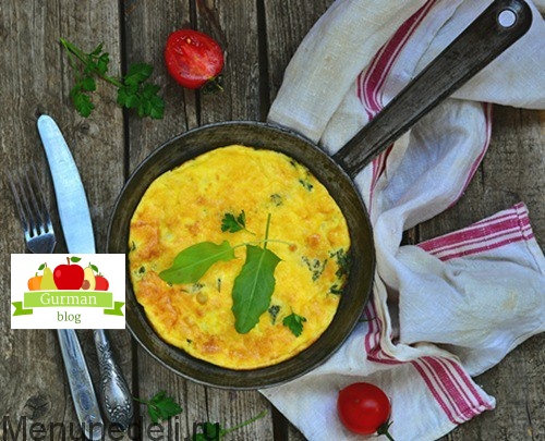 Омлет с зеленью в духовке