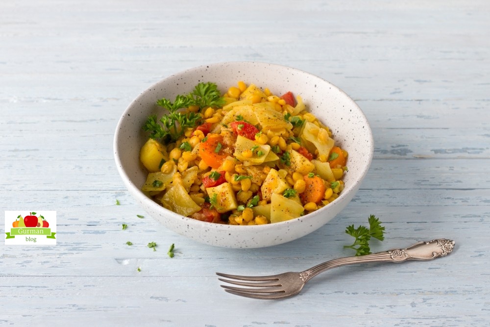 Овощное рагу с горохом