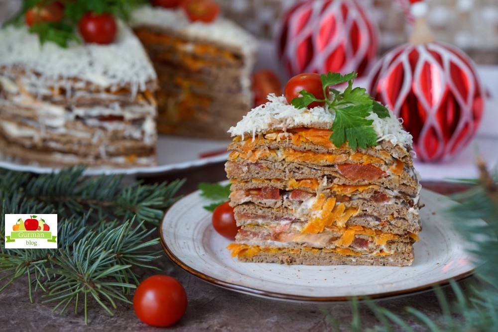 Печёночный торт из куриной печени