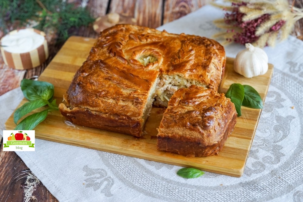 Пирог с картофелем и курицей