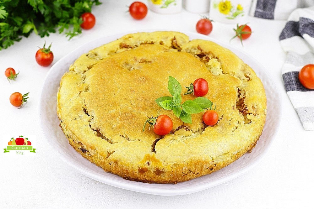 Пирог с картошкой и луком в духовке