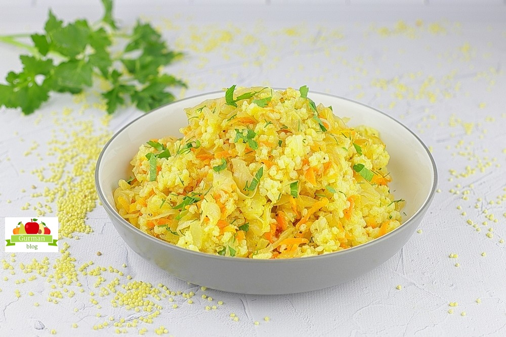 Пшенная каша с квашеной капустой