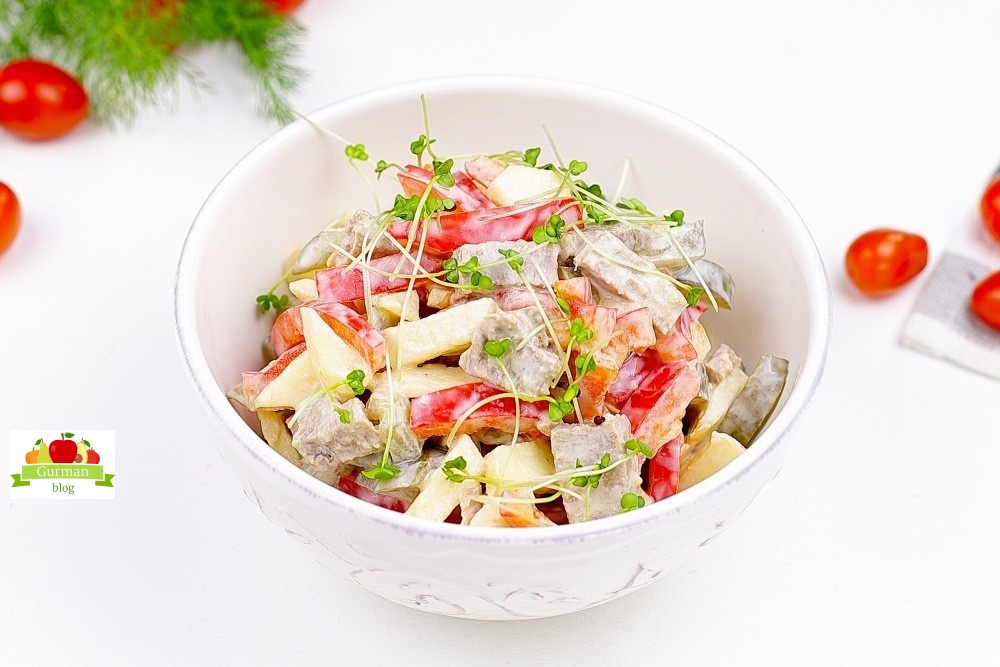 Салат с говядиной и болгарским перцем