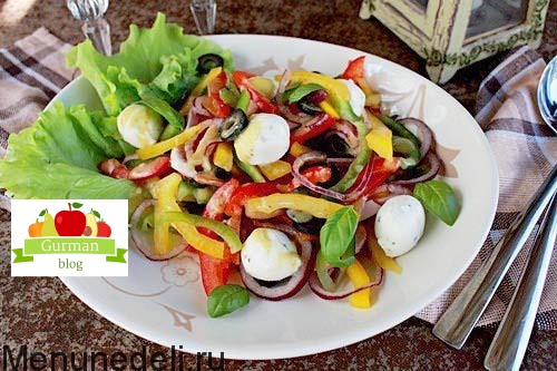 Салат с ветчиной и болгарским перцем