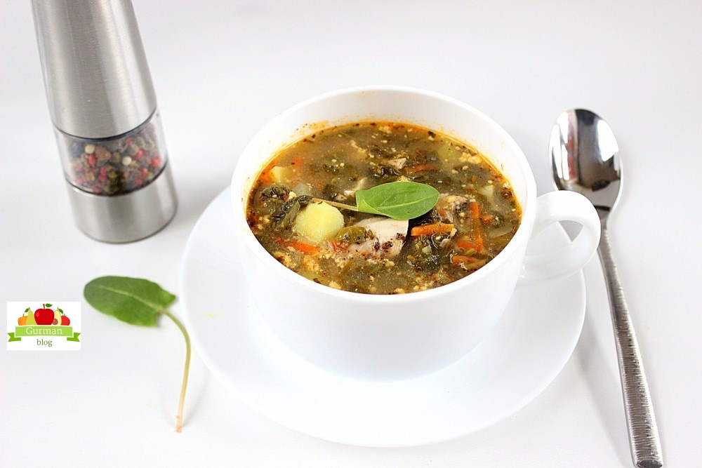 Щавелевый суп с курицей