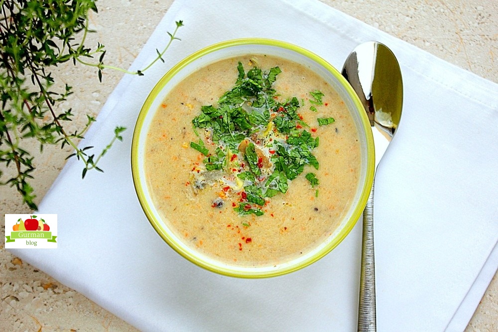 Суп с картофелем, капустой и грибами