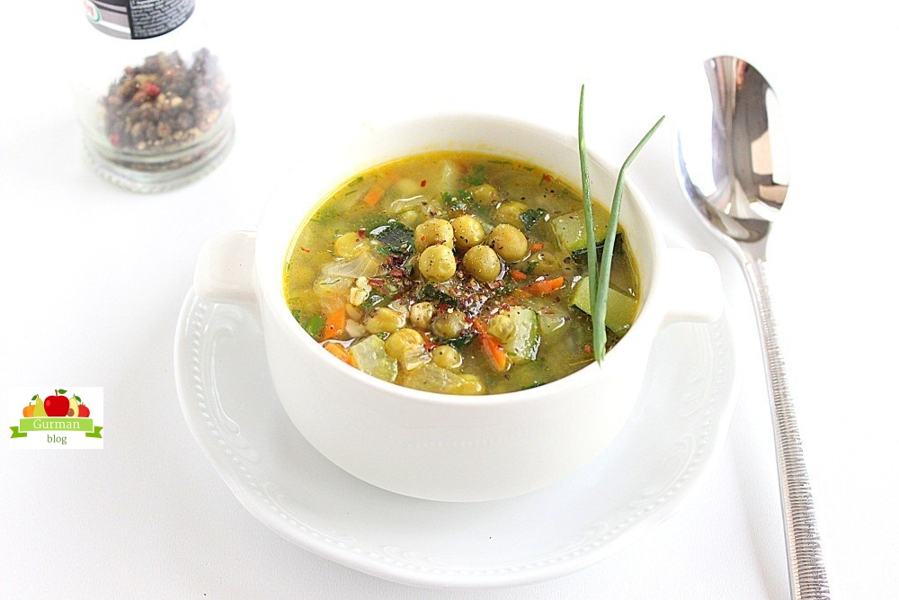 Суп с зеленым горошком консервированным постный