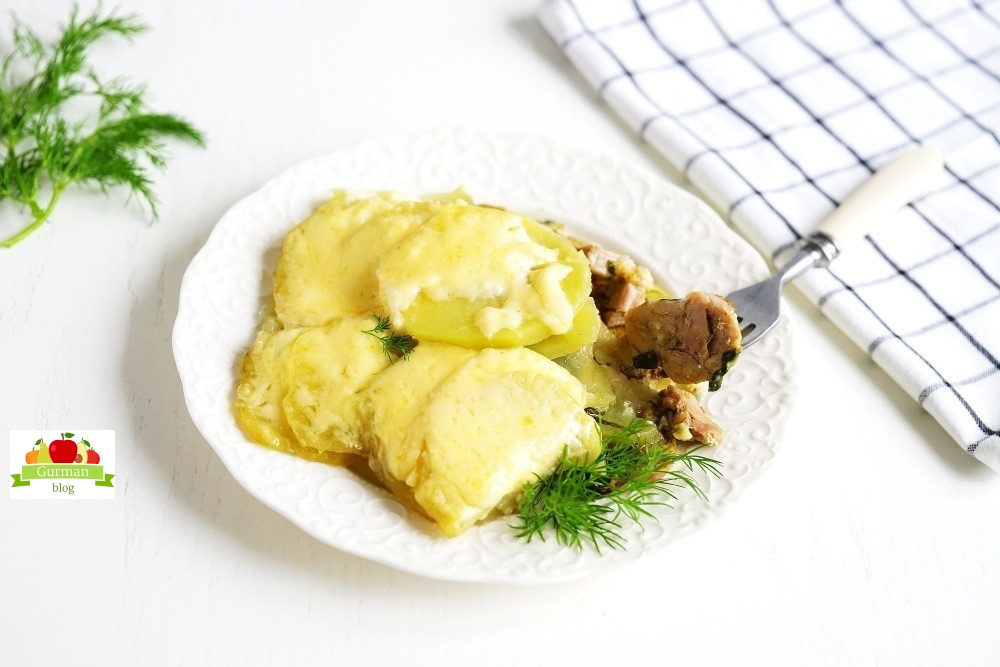 Свинина с картошкой в духовке с майонезом