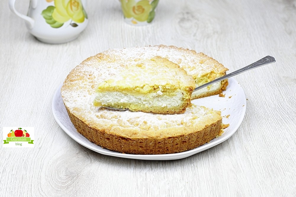 Тертый пирог с творогом