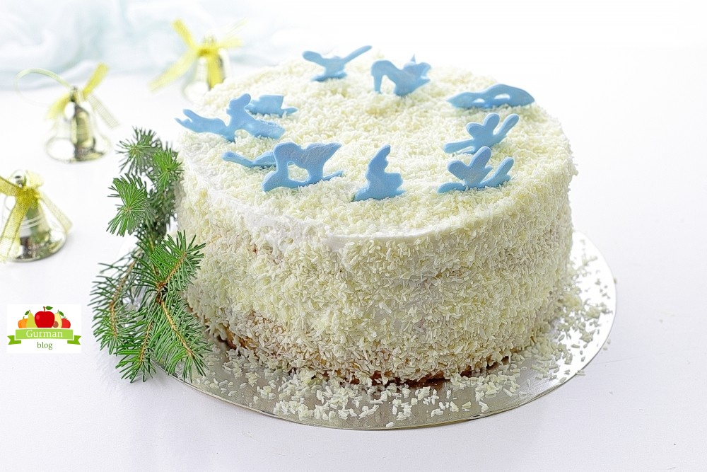 Торт “Снежинка” на Новый год