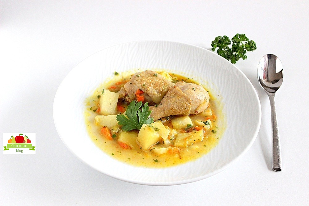 Тушеная картошка с курицей