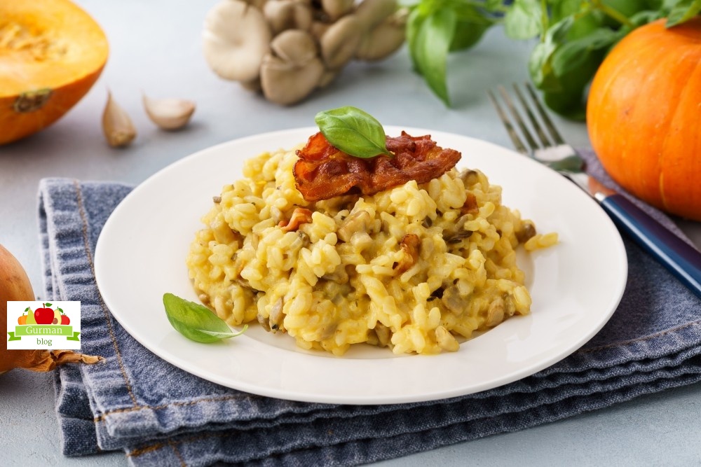Тыквенное ризотто с грибами