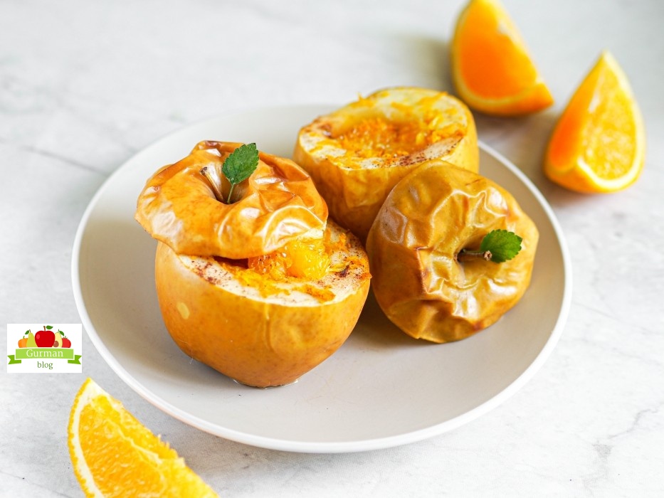 Запечённые яблоки с апельсинами